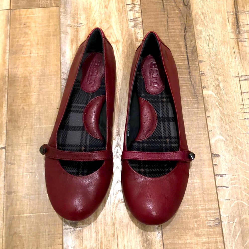Born red leather Mary Janes